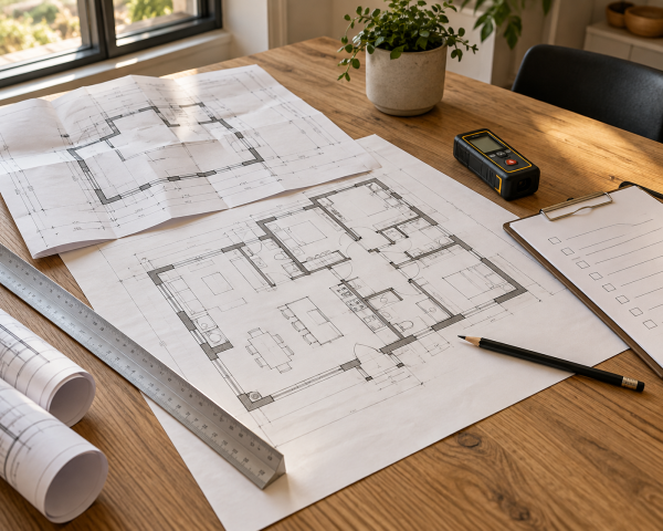 Illustrative architectural plans and materials for planning a home addition